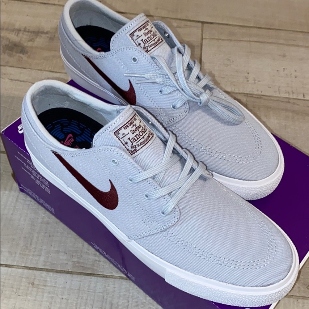 NIKE SB STEFAN JANOSKI Sky grey maroon sneakers - Picture 2 of 7